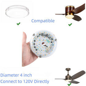 HAOLEDI ceiling fan light installed delivering flicker-free illumination.