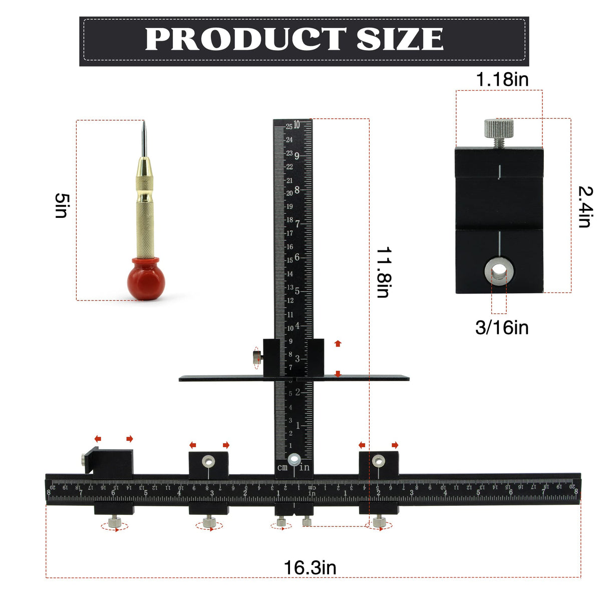 Haootadiy drill-guide block for fast, accurate hole placement
