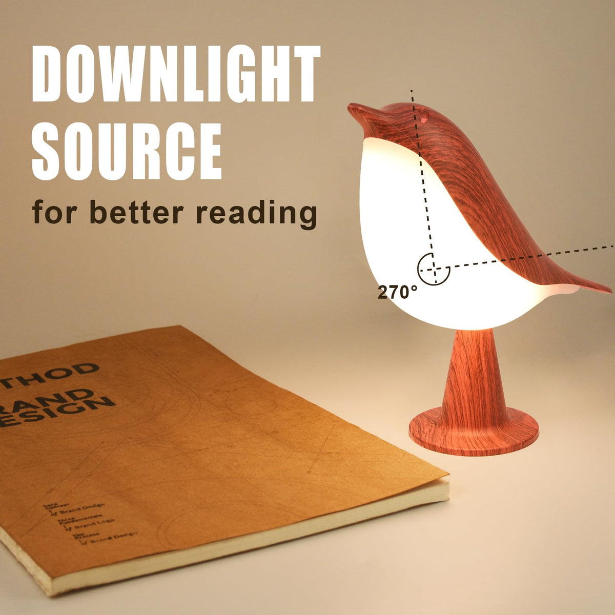 Haotao bird lamp top shows aroma diffuser for ambient scents.