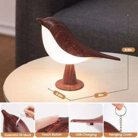 Haotao 2-pack bird table lamp designed for portable use in various spaces.