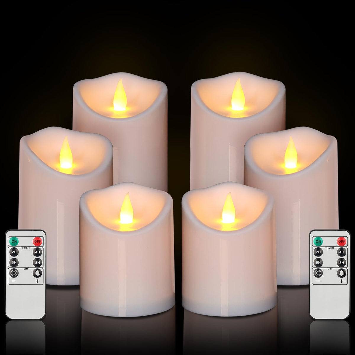 Haown Pure White dual-beam 3D LED candle creates lifelike dancing glow for indoor and outdoor ambiance.