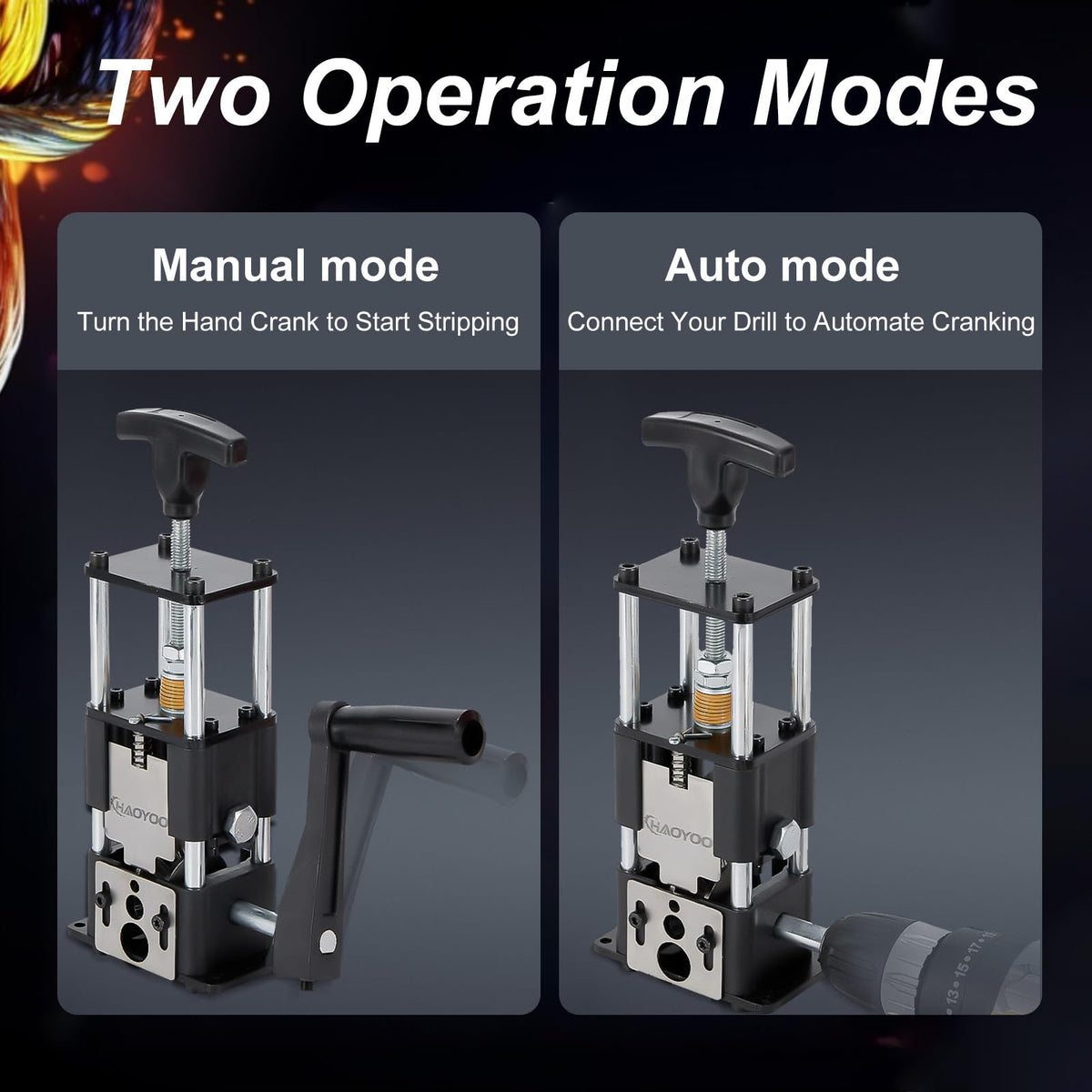 HAOYOO wire stripper tool manual crank for precise control