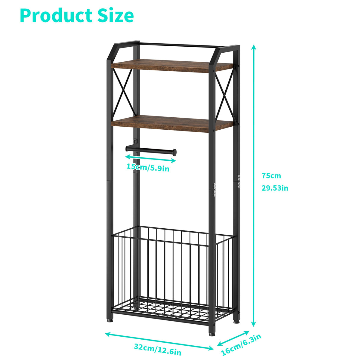HapiRm extra-large basket stores towels, cleaning products, or laundry items in one place.