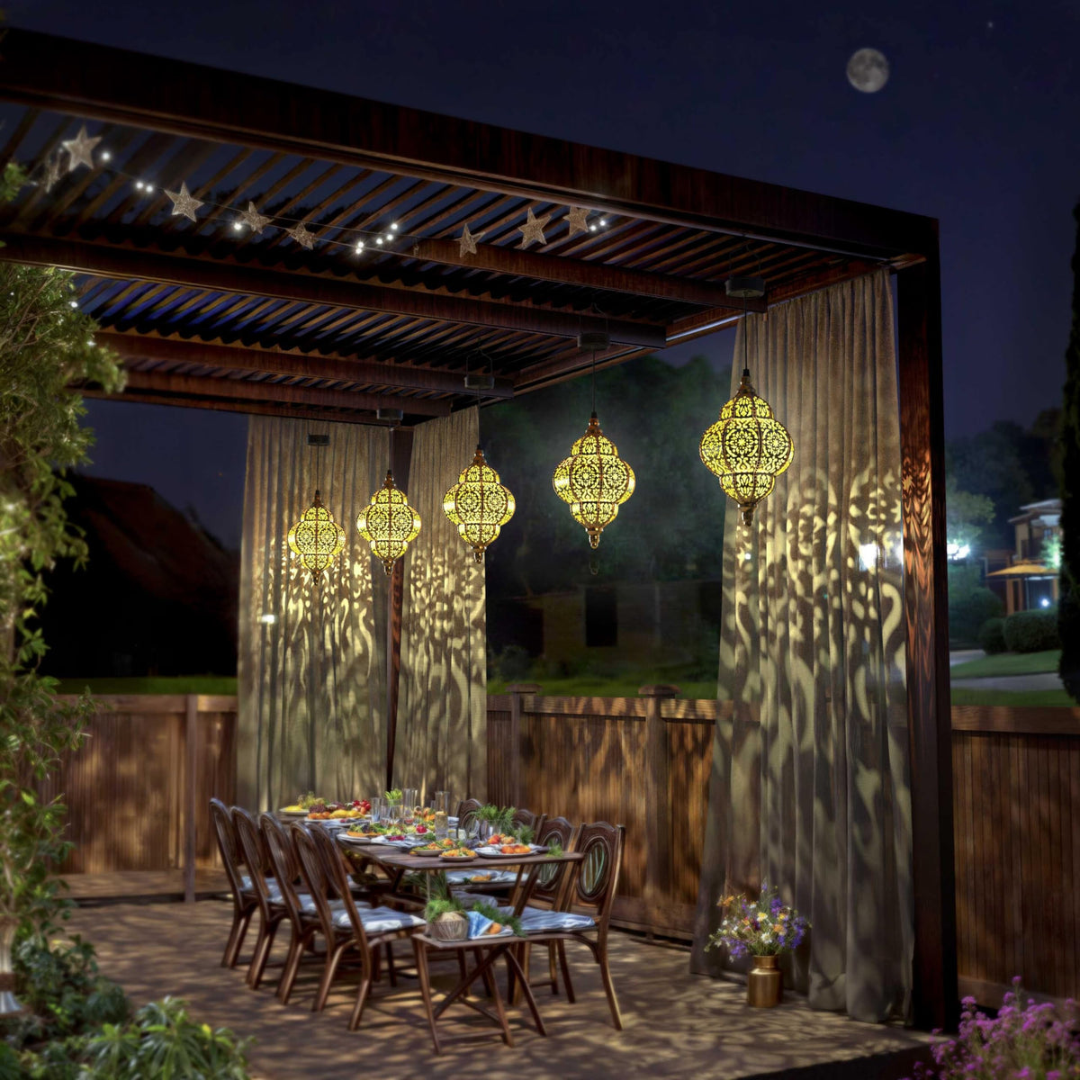 Hapjoy patio walkway decor lanterns for evening gatherings