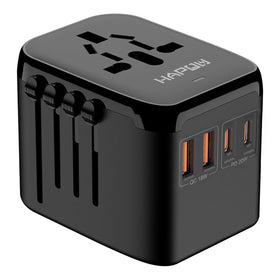 HAPOW universal travel adapter front view for global charging