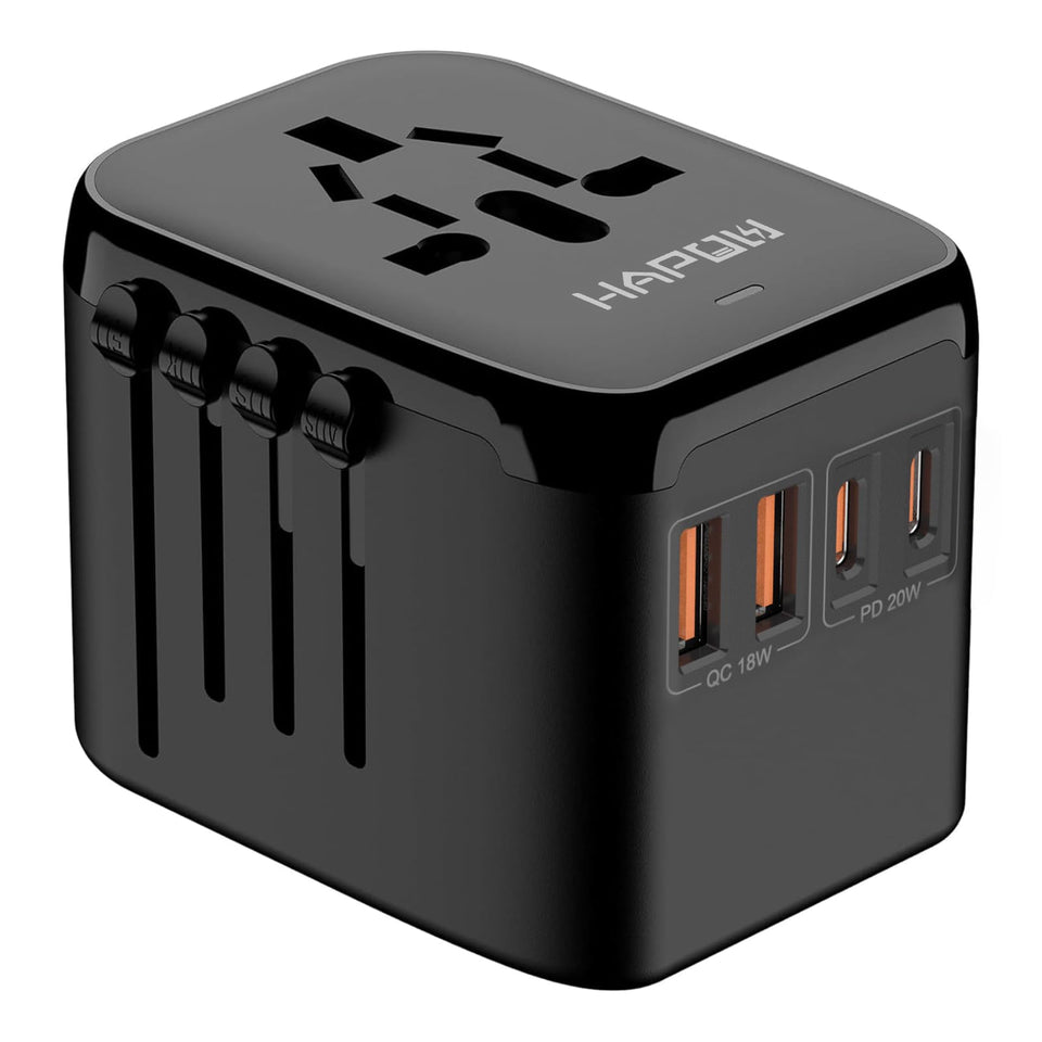 HAPOW universal travel adapter front view for global charging