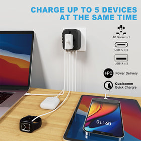 HAPOW adapter side ports showing USB-C and USB-A options