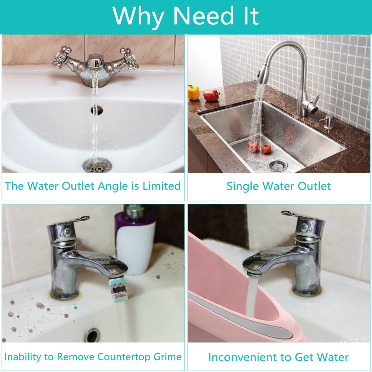 HAPPUP brass faucet extender material highlighting durable brass construction