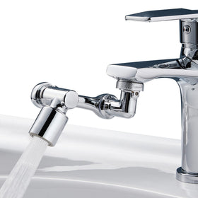 HAPPUP 1080° swivel faucet extender installation view showing easy thread attachment
