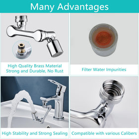 HAPPUP 1080° swivel extender soft bubble mode reduces splash during face washing