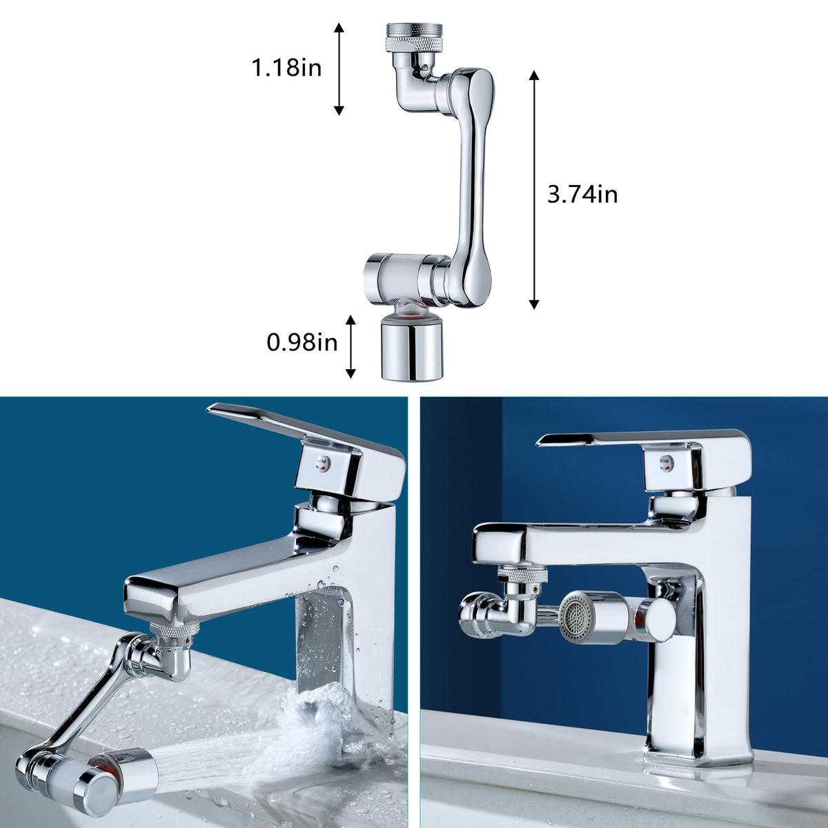 HAPPUP faucet extender with built-in filter to reduce sediment during use.