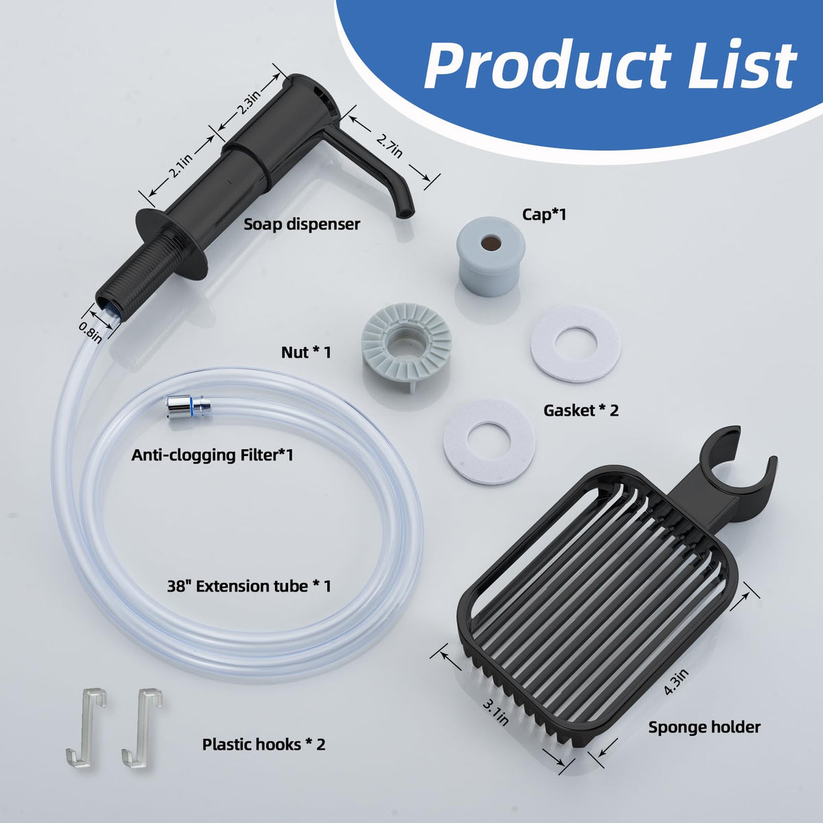 HAPPUP black ABS pump head for durable, leak-free operation