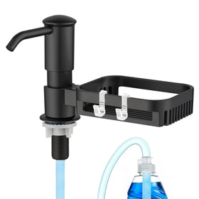 HAPPUP soap dispenser for kitchen sink in black with quick soap access