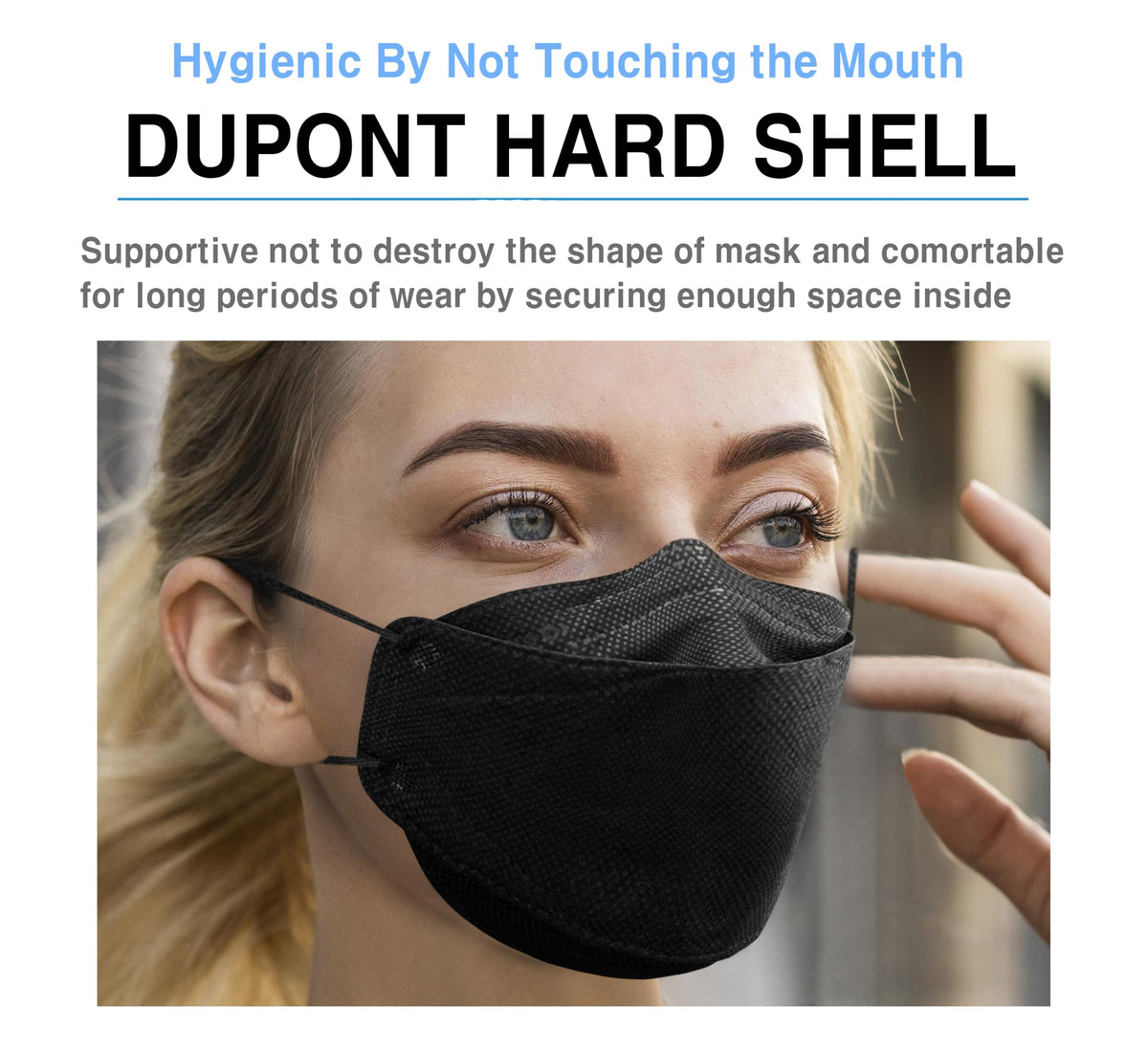 HAPPYDAY KF94 mask large black 4-layer filter demonstration for filtration