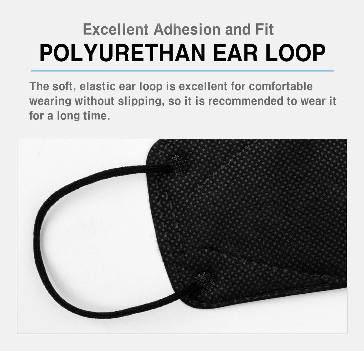 HAPPYDAY KF94 mask large black breathing comfort emphasized for long wear