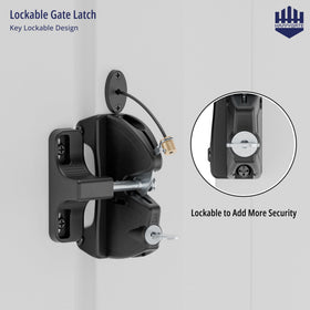 HAPPYGATE reversible design supports left or right-handed installation.