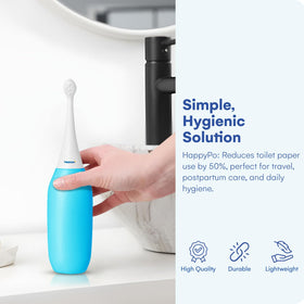 HappyPo Easy-Bidet 2.0 no batteries design offers a simple eco-friendly cleanse.