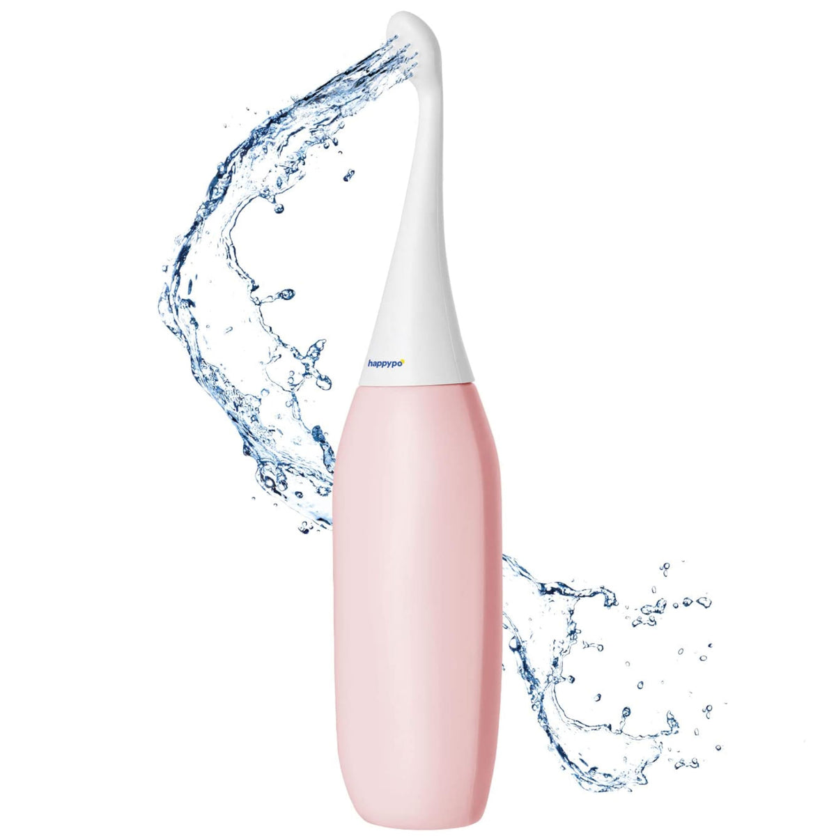 HappyPo portable bidet in rose bottle angle for on-the-go cleansing