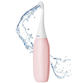 HappyPo portable bidet in rose bottle angle for on-the-go cleansing