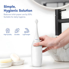 HappyPo postpartum care bottle used for gentle recovery and daily hygiene.