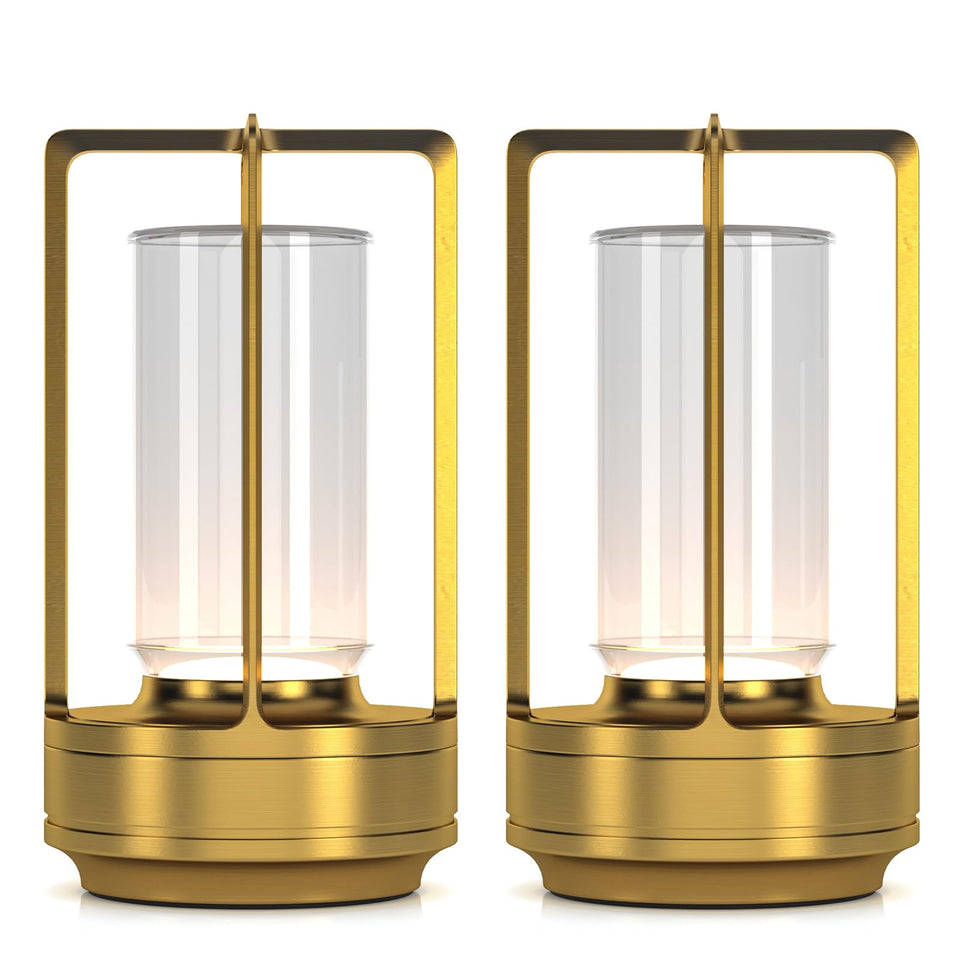 HAPYGI portable metal table lamp gold set-2 on a desk for versatile task lighting