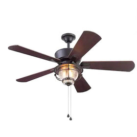 Harbor Breeze Merrimack II 52-inch matte bronze ceiling fan for indoor and outdoor spaces.