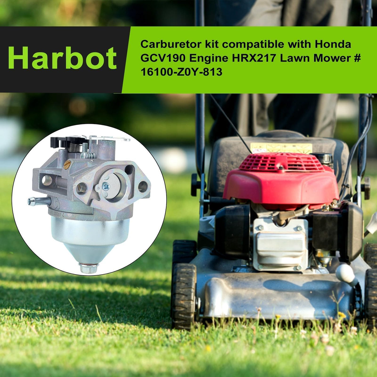 Harbot GCV190 carburetor back view with accessible connections for maintenance