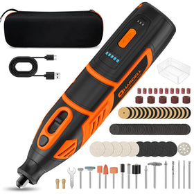 HARDELL 12V cordless rotary tool front view shows compact power for precise DIY tasks.