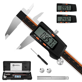 HARDELL digital caliper with 6-inch LCD screen for quick, accurate readings.