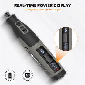HARDELL digital display shows speed and battery status for precise control.