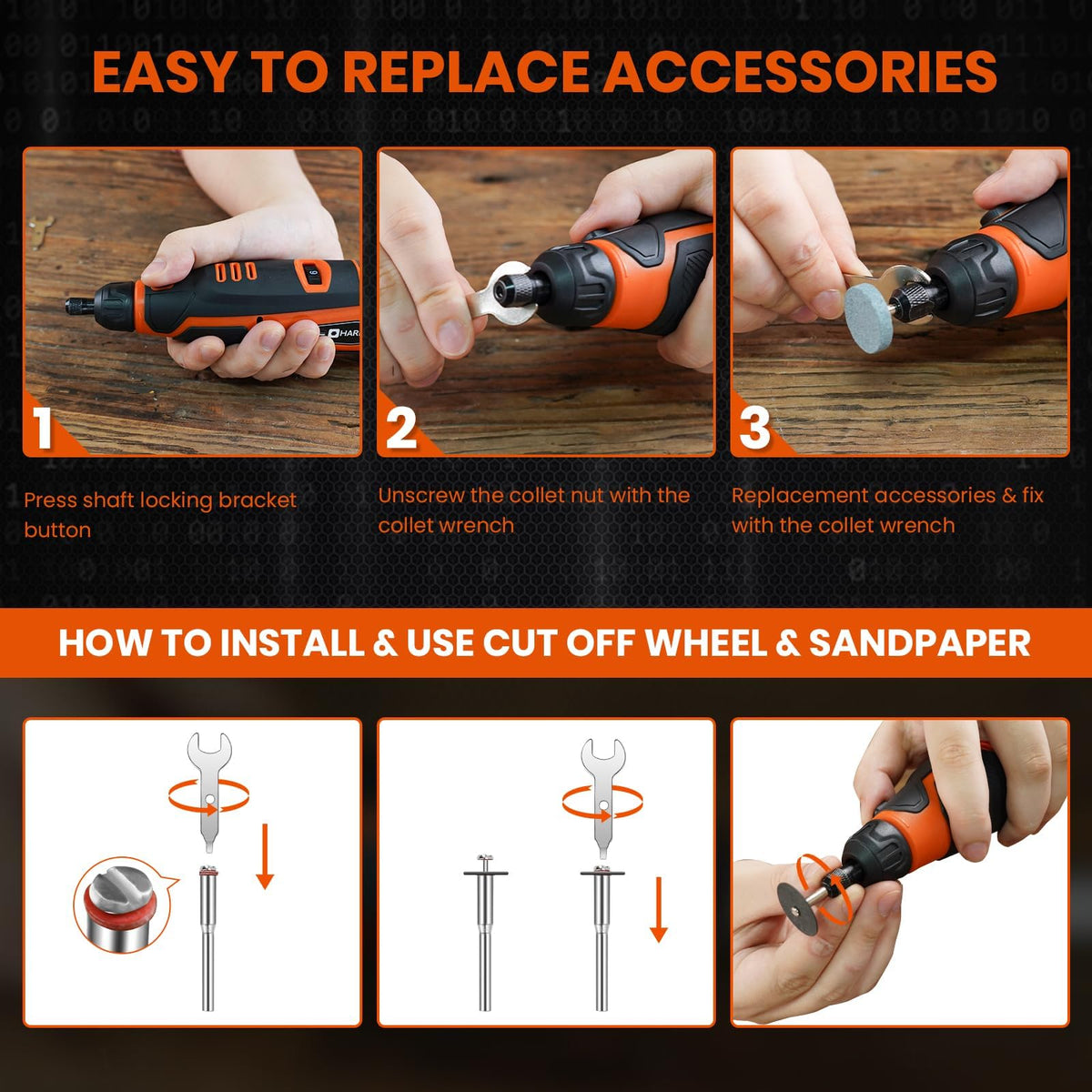 HARDELL lightweight rotary tool at 1.1 lb for comfortable use
