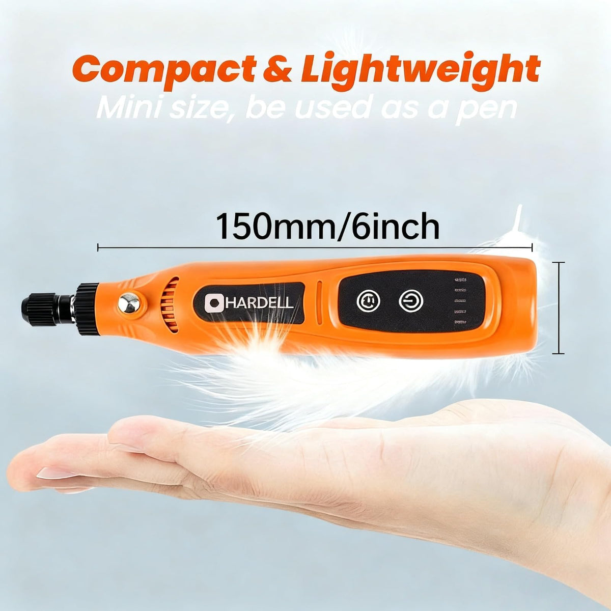 HARDELL rotary tool with five speeds enables precise control on small projects.