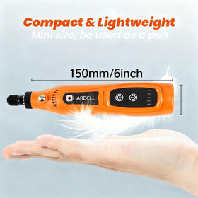 HARDELL rotary tool with five speeds enables precise control on small projects.