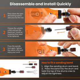 HARDELL mini rotary tool shows 5-speed settings for precise control
