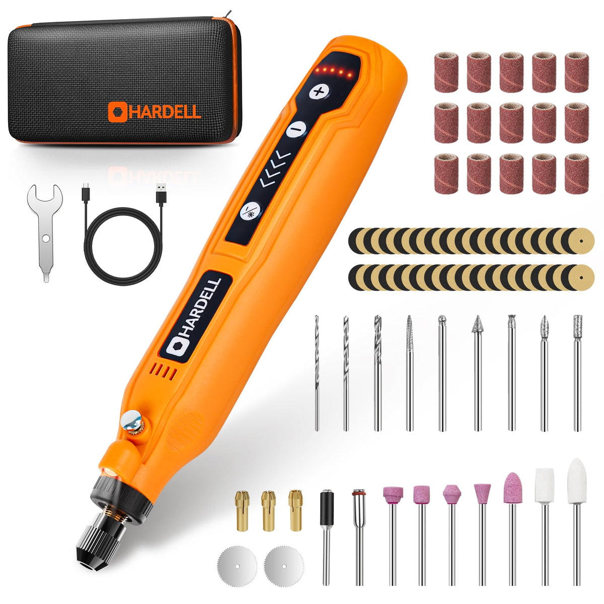 HARDELL Mini Rotary Tool with 5-speed control for precise resin crafts.