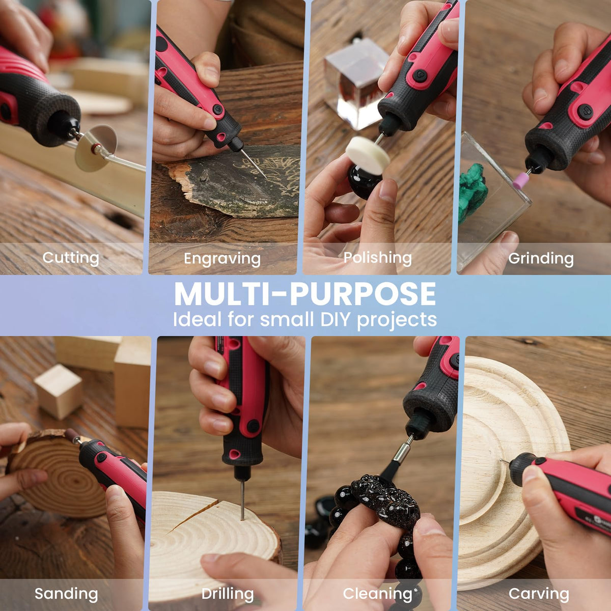 HARDELL rotary tool kit includes 69 accessories for cutting, engraving, polishing, and drilling