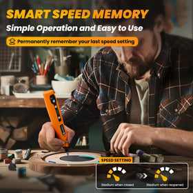HARDELL Rotary Tool LED lighting improves visibility in dark spaces.