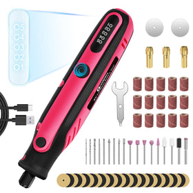 HARDELL Mini Rotary Tool with display screen for precise speed control during DIY