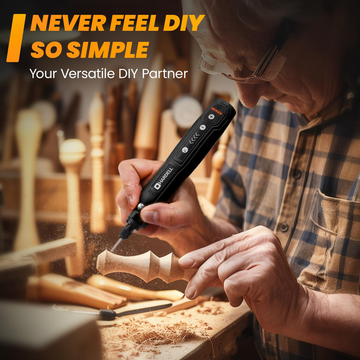 HARDELL Kit includes 61 accessories for sanding, polishing, cutting, engraving.