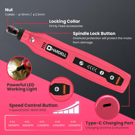 HARDELL mini tool shown with USB charging for convenient power on the go