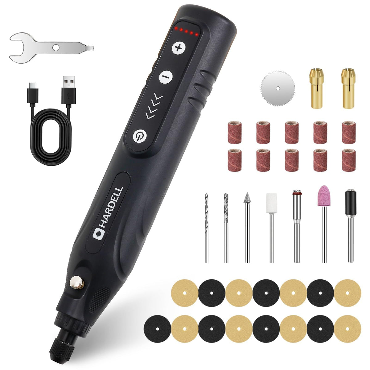 HARDELL Mini Rotary Tool LED light close-up enabling precise detail work