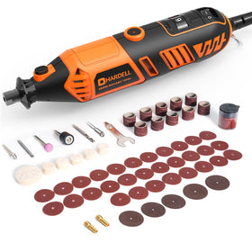 HARDELL Rotary Tool Kit power image highlights a strong 180W motor for demanding tasks