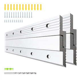 Hardow heavy-mirror-mounting hardware with Z-clips securing a 32-inch mirror for a flush appearance