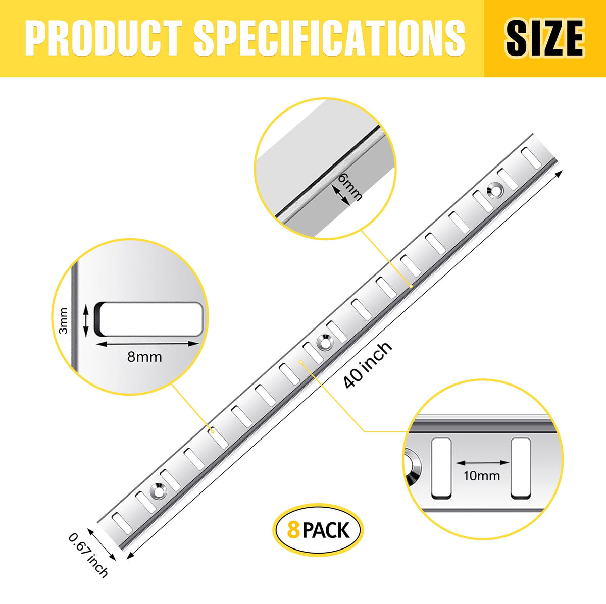 Hardow pilaster strip 40inch silver for sturdy, customizable wall shelves.