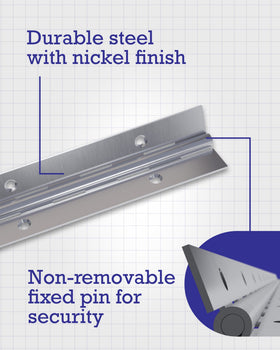 Hardware Essentials fixed pin design close-up emphasizes secure lid or door support.