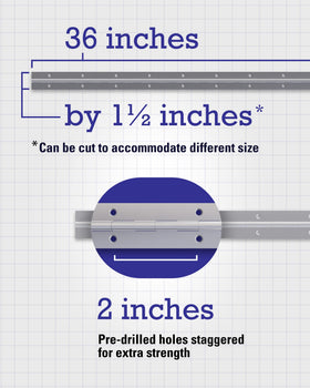 Hardware Essentials pre-drilled holes in 2-inch increments enable quick, strong mounting.