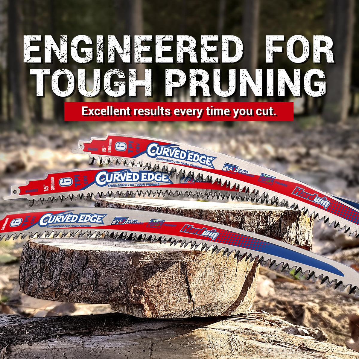 HARDWIN 12-inch working reach enables cutting oversized logs