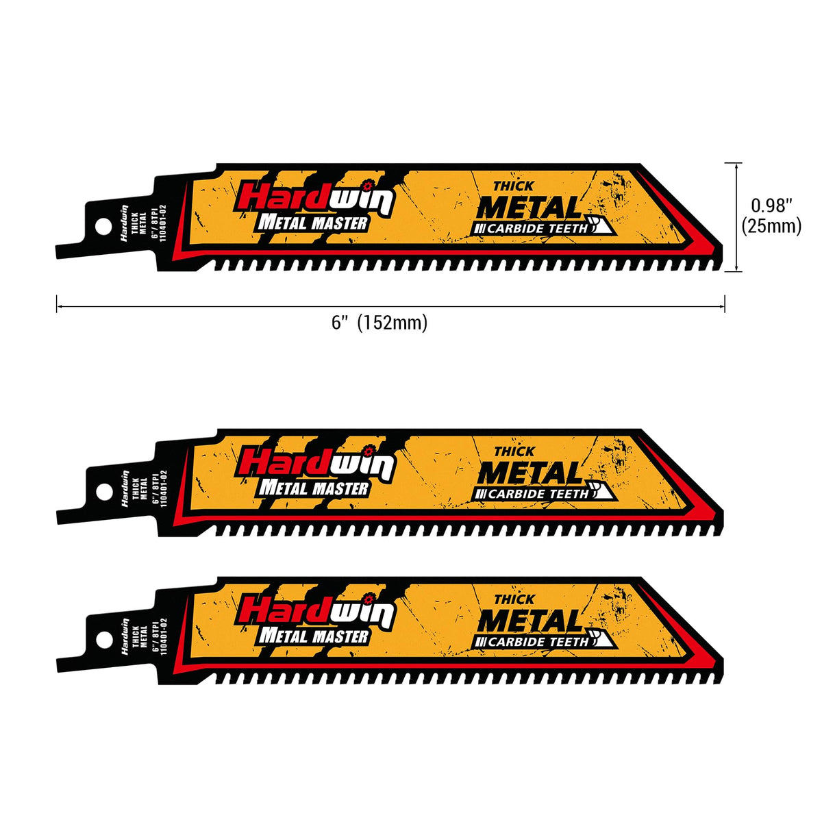 HardWin carbide teeth closeup showing durability and welds.
