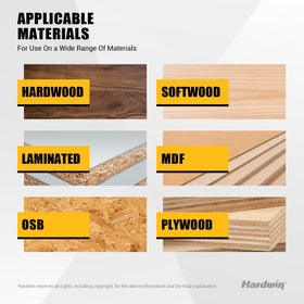 Hardwin cordless saw compatibility image indicates versatile use with compact saws.