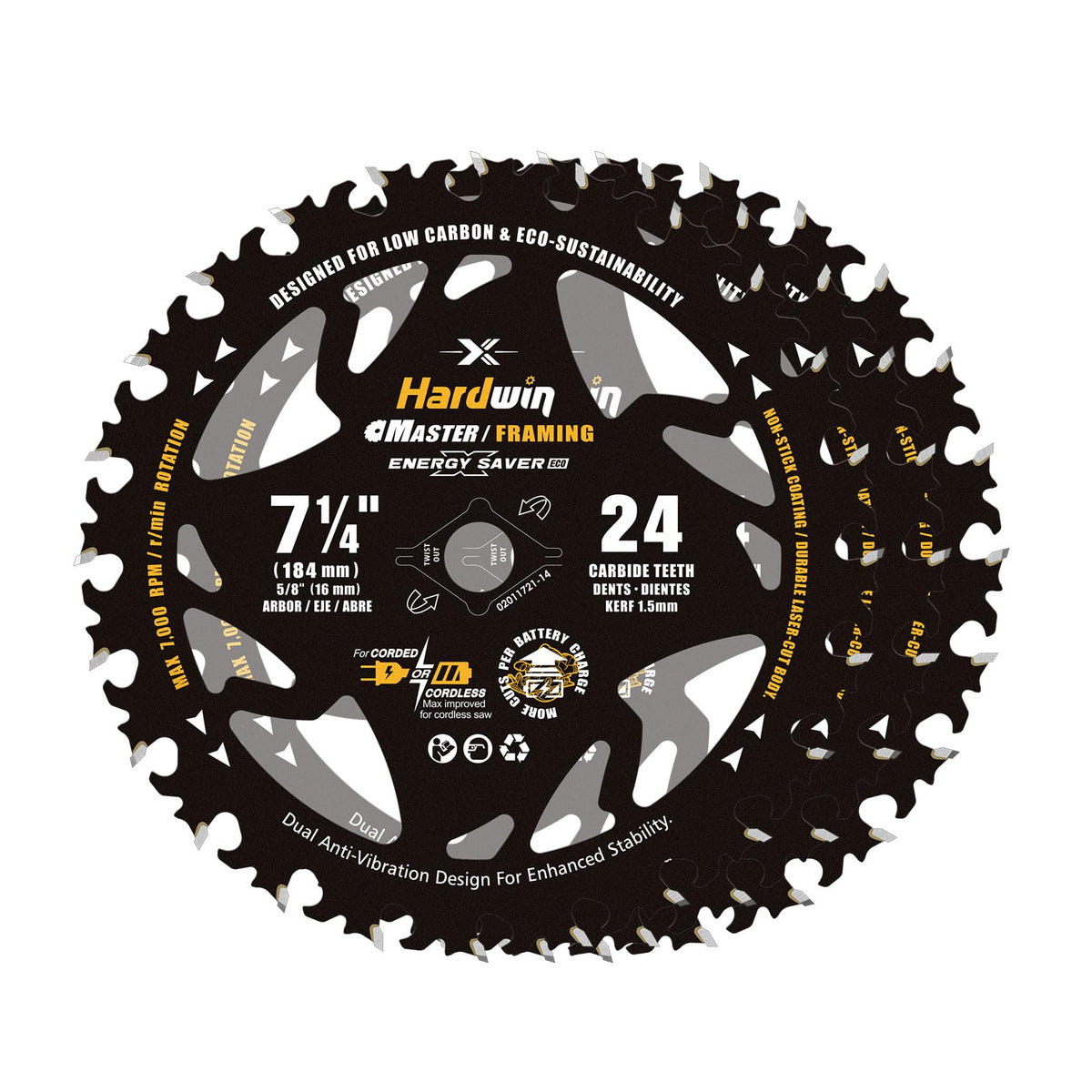 Hardwin framing blade 3pack packshot showing ready to use set for framing work.